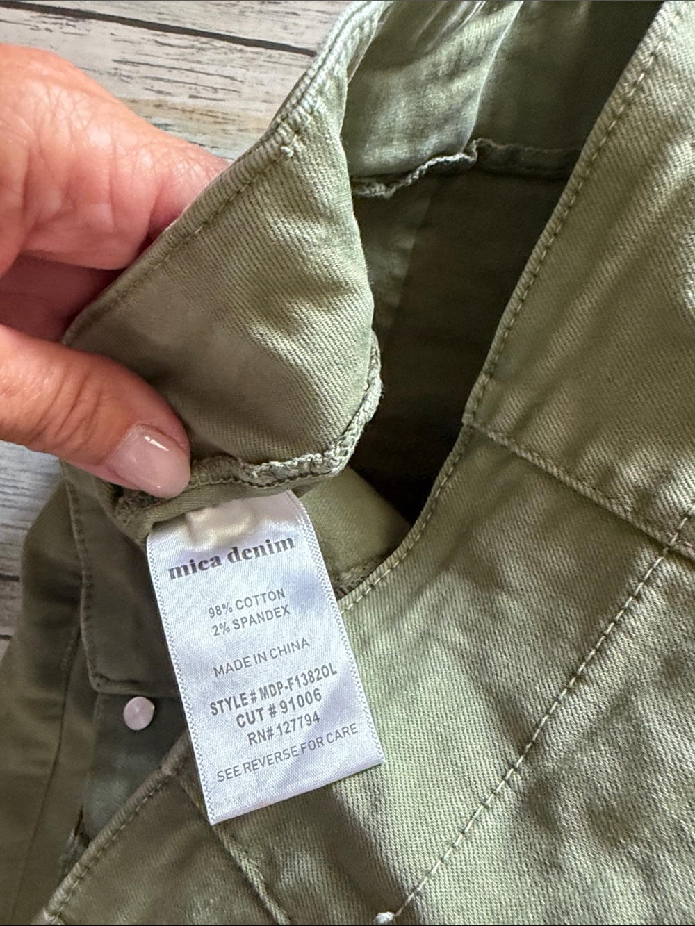 Mica High-Rise Olive Wide-Leg Jeans - Picture 5 of 6